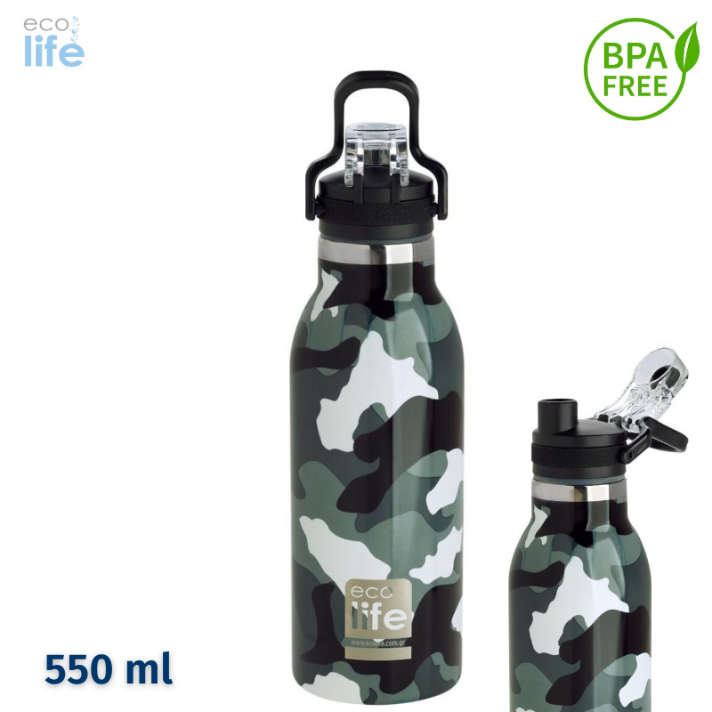 Παγύρι Thermos Camouflage 550ml Sport Πώμα - Ecolife