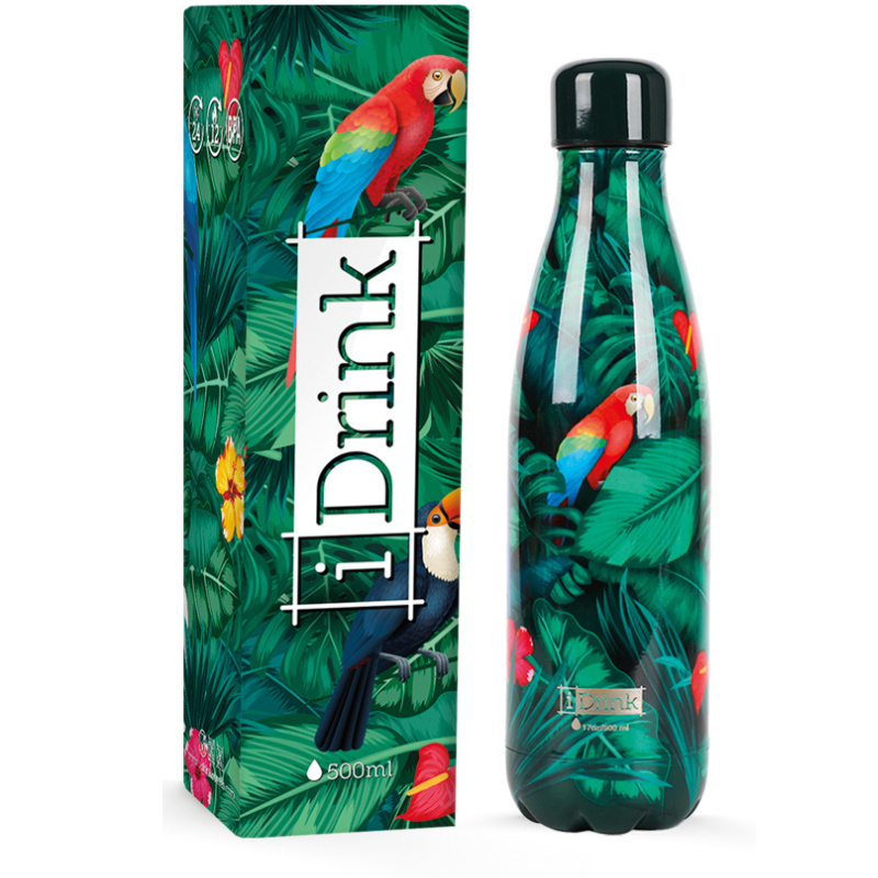 Stainless Steel Mug BPA FREE 500ml "Tropical Bird" ID0072 - I Drink