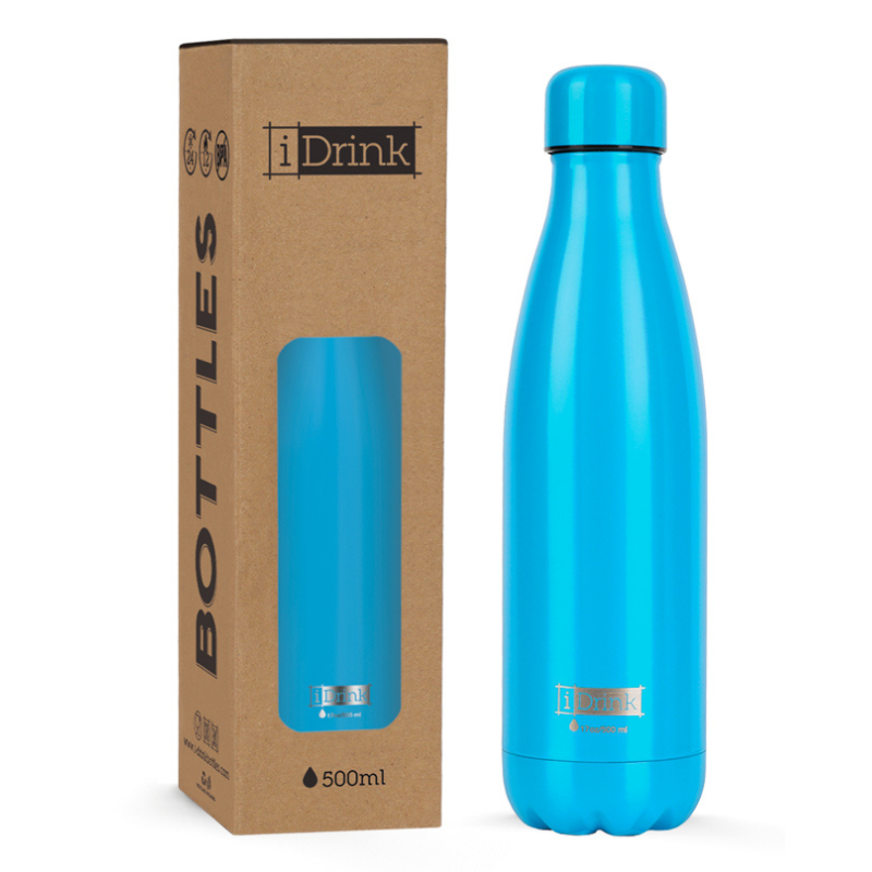 Stainless Steel Mug BPA FREE, 500ml "Blue" - I Drink
