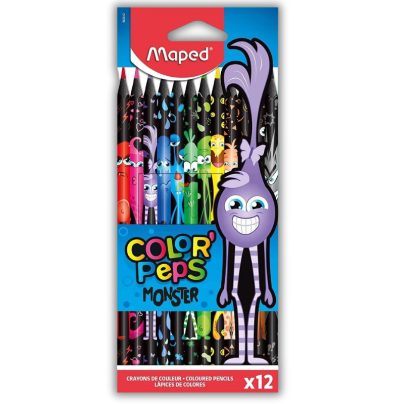 Color Peps Monsters Crayons 12 pcs 862612 - Maped