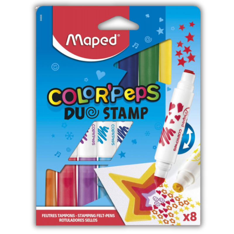 Coloring markers Color peps Stamp Double with Stamps 8 Colors 846808 - Maped