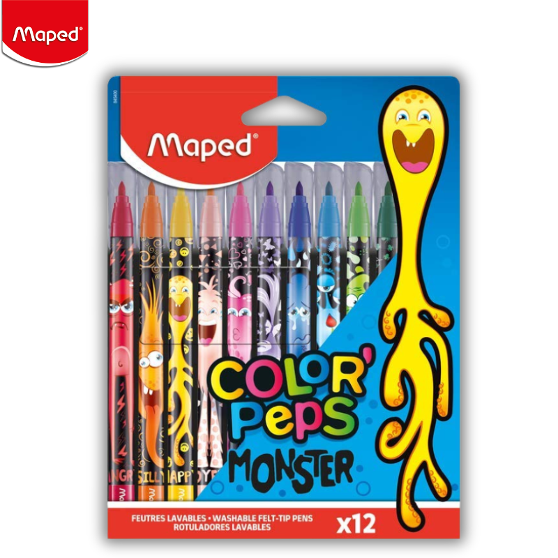 Μαρκαδόροι Ζωγραφικής Color’Peps Monster 12 Χρώματα - Maped