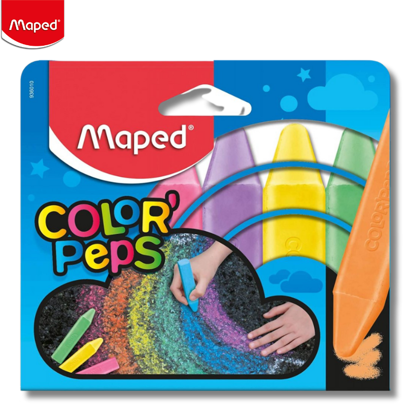 Sidewalk Chalks Colored Thick 6 colors - Maped
