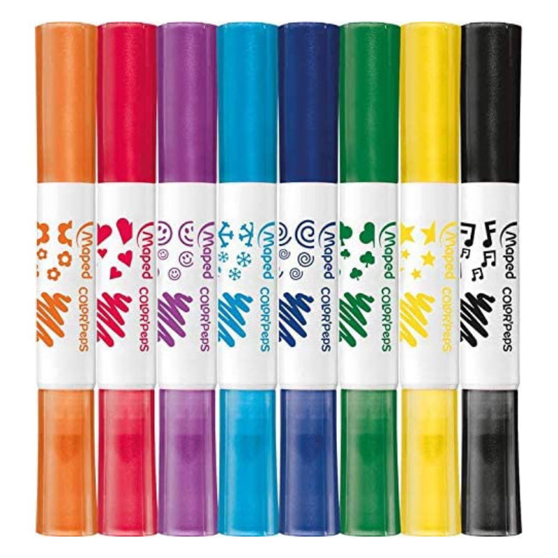 Coloring markers Color peps Stamp Double with Stamps 8 Colors 846808 - Maped