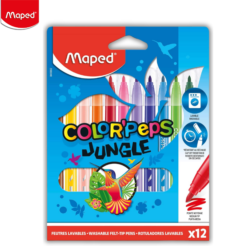 Μαρκαδόροι Ζωγραφικής Color’Peps Jungle 12 Χρώματα - Maped