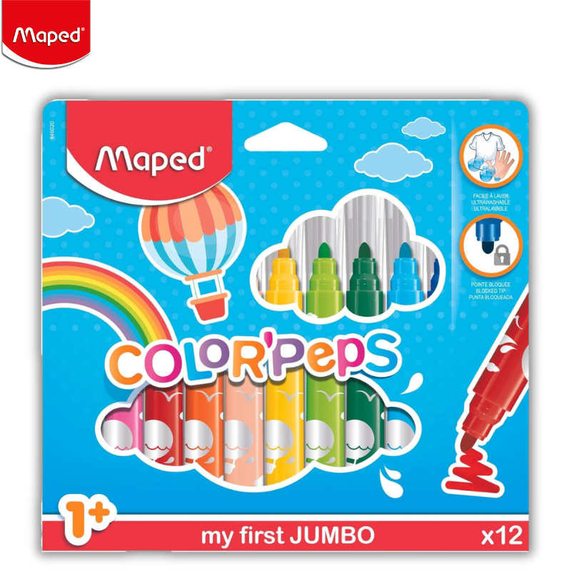 Μαρκαδόροι Ζωγραφικής Color’Peps My First Jumbo 12 Χρώματα - Maped