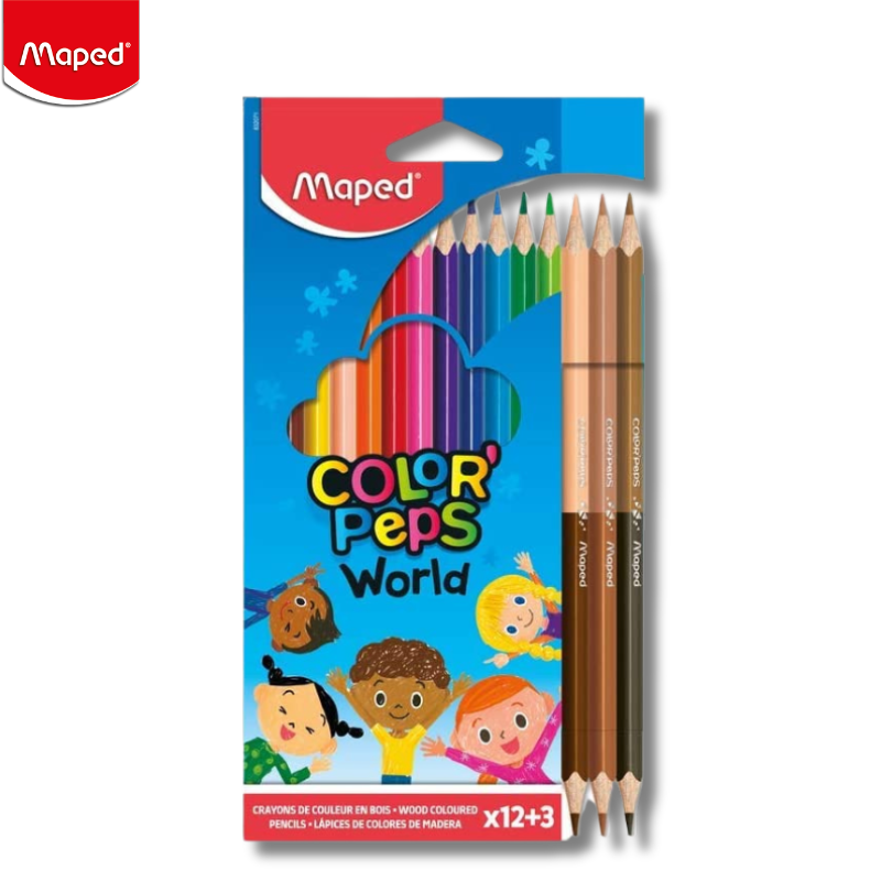 Color Peps World crayons 12pcs + 3Duo Earth Colors 832071 - Maped