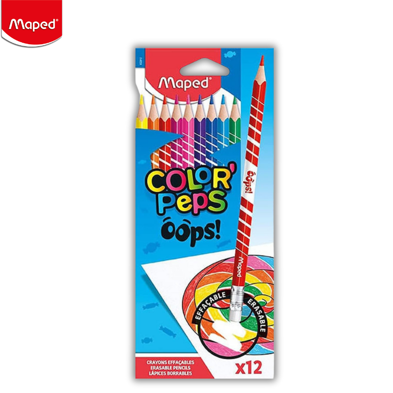 Colored pencils with eraser Color Peps Oops 12 pcs 832812- Maped
