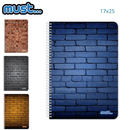 Τετράδιο Σπιράλ 4 θέματα 120 Φύλλα "Bricks" 17x25 - MUST
