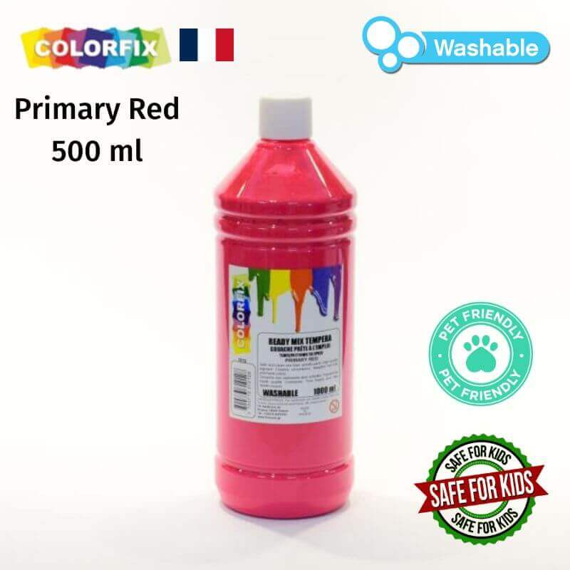 Σχολική Τέμπερα Ζωγραφικής Colorfix 500ml Primary Red