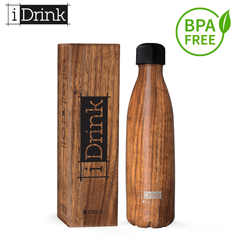 Ανοξείδωτο Παγούρι Θερμός BPA FRE, 500ml "Wood" ID0430 - I Drink Ανοξείδωτο Παγούρι Θερμός Psalidixarti.gr