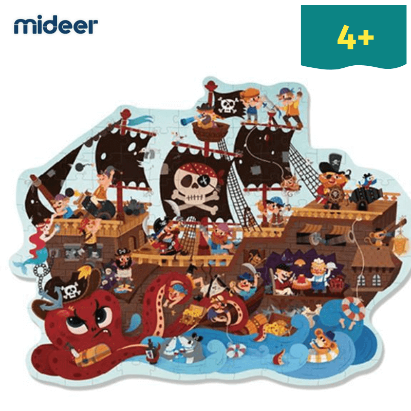 Puzzle "Pirate Ship" in schematic box, 54 pieces - Djeco