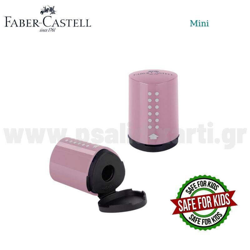 Ξύστρα Βαρελάκι Μονή Mini Grip Pink - Faber Castell Ξύστρα Psalidixarti.gr