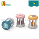 Ξύλινη Κουδουνίστρα "Κύλινδρος Ζωάκια" - Viga Κουδουνίστρα Psalidixarti.gr