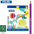 Ξυλομπογιές MILAN MAXI,  12 Χρώματα Ξυλομπογιά Psalidixarti.gr