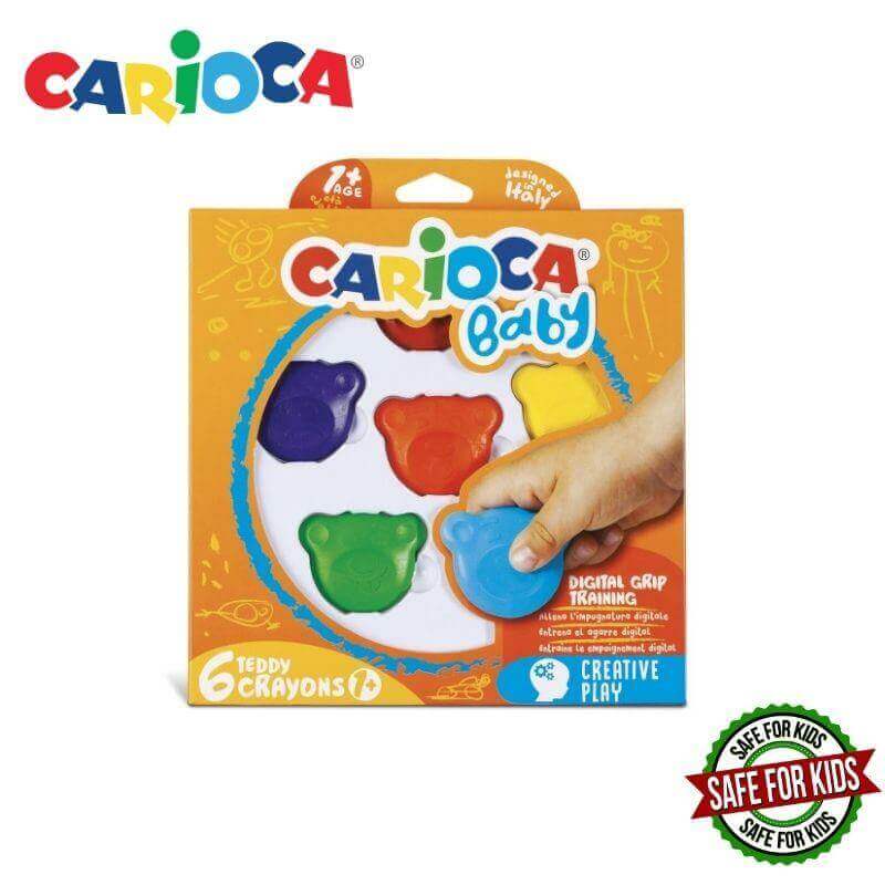 Κηρομπογιές Carioca Teddy Baby, 6 Χρώματα Κηρομπογιές Psalidixarti.gr