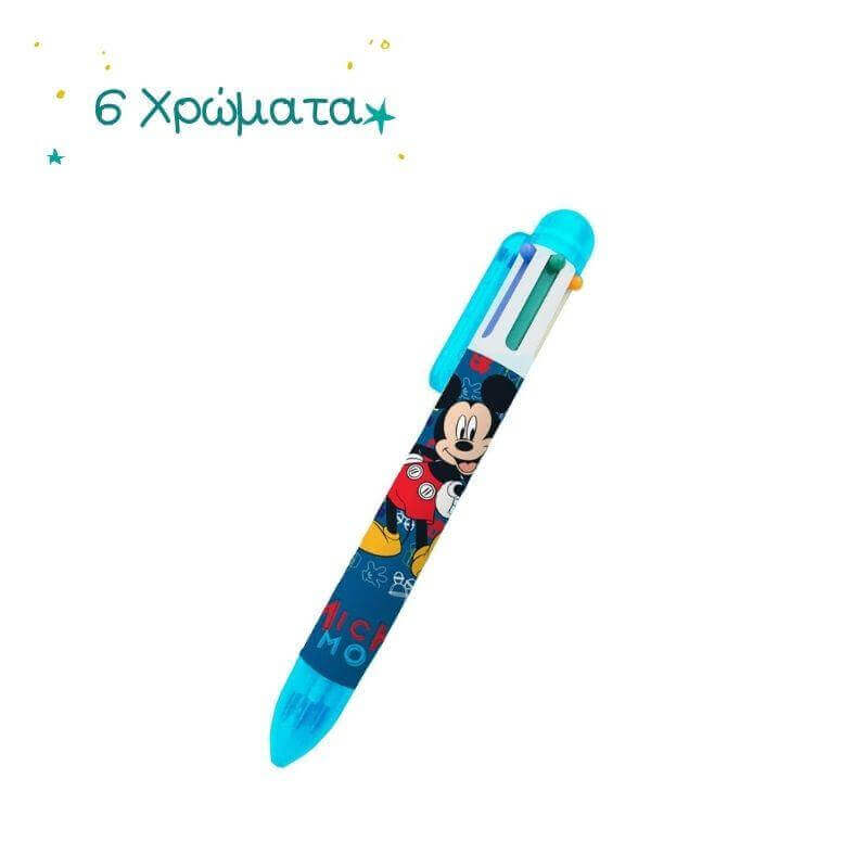 Στυλό με 6 Χρώματα Mickey & Minnie Στυλό Παιδικό Psalidixarti.gr