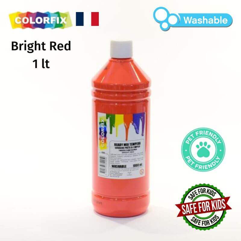 Σχολική Τέμπερα Ζωγραφικής Colorfix 1lt Bright Red