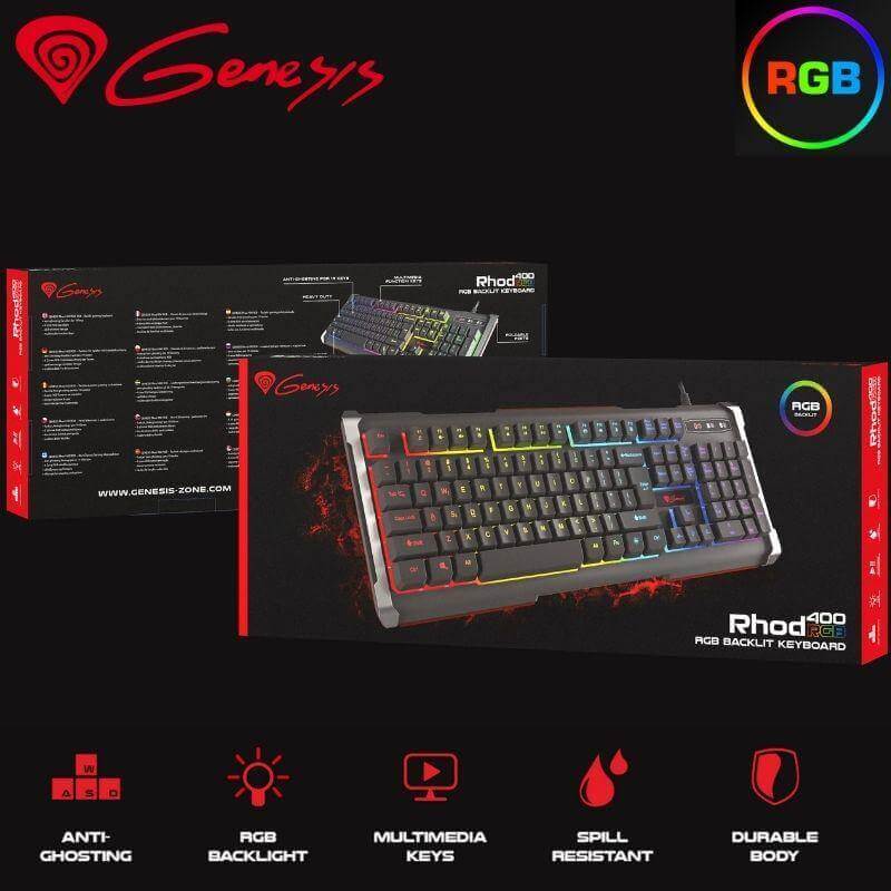 Πληκτρολόγιο Gaming  RGB BACKLIGHT Genesis RHOD 400 Πληκτρολόγιο Psalidixarti.gr