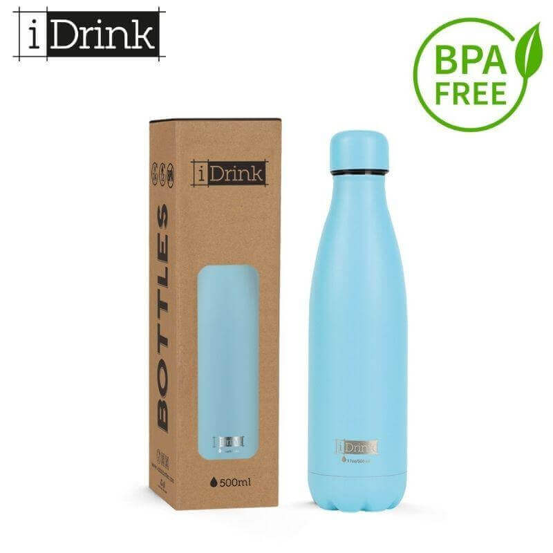 Ανοξείδωτο Παγούρι Θερμός BPA FREE, 500ml "Light Blue" - I Drink Παγούρι Psalidixarti.gr