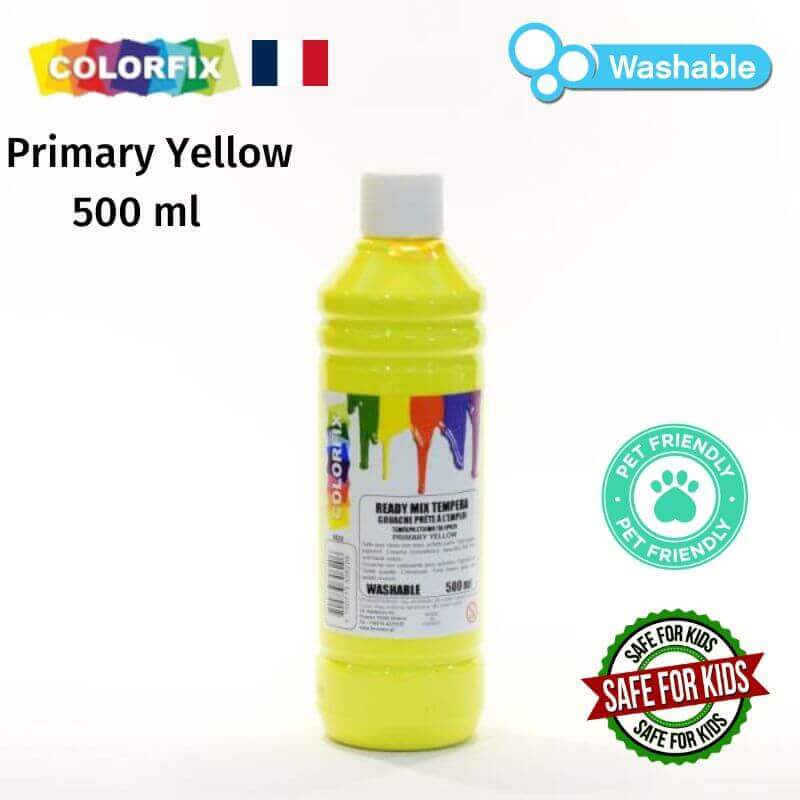 Σχολική Τέμπερα Ζωγραφικής Colorfix 500ml Primary Yellow