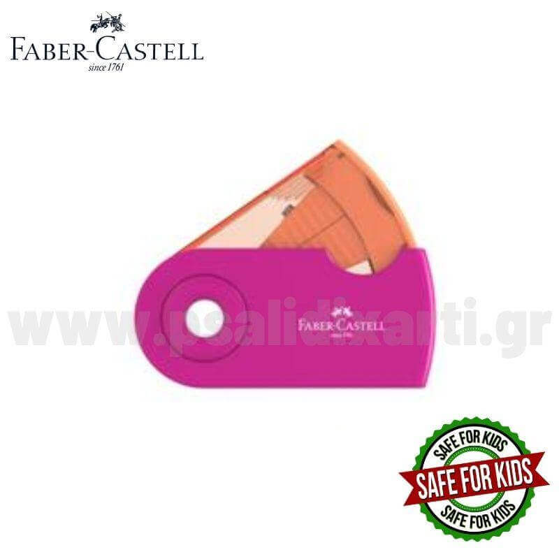 Ξύστρα Βαρελάκι Μονή Ροζ SLEEVE - Faber Castell Ξύστρα Psalidixarti.gr