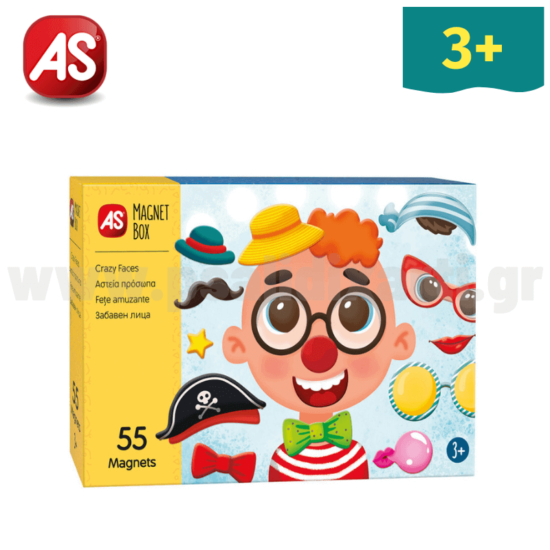 Magnet Box Funny Faces 55 Educational Paper Magnets - AS