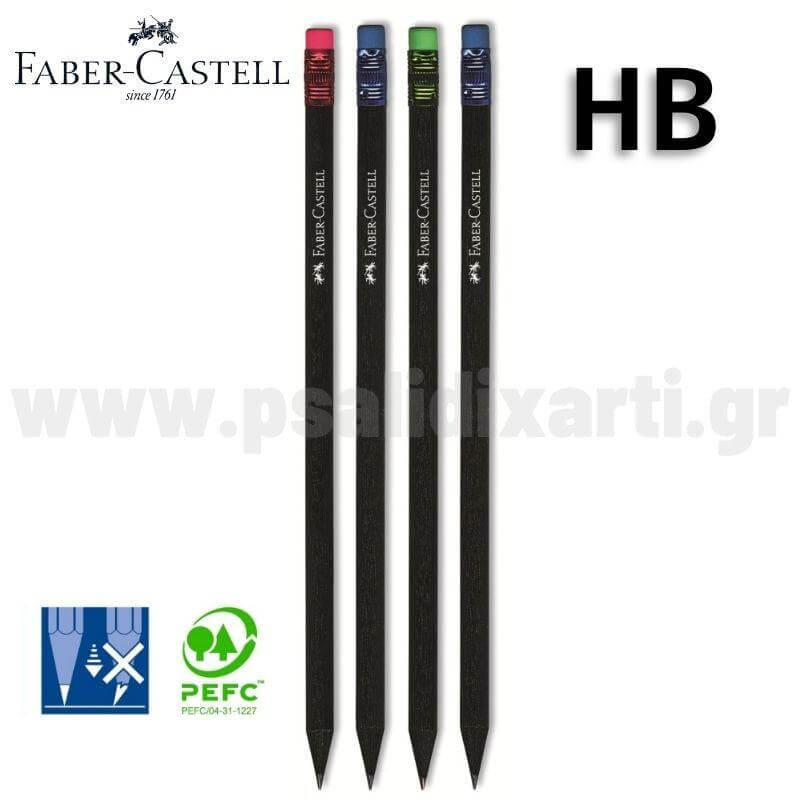 Μολύβι με γόμα Total Black Soft, HB -  Faber Castell Μολύβι Psalidixarti.gr