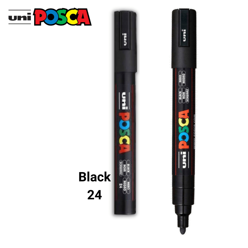 Ακρυλικός Μαρκαδόρος Σχεδίου POSCA PC-5M, Black, Μαύρο
