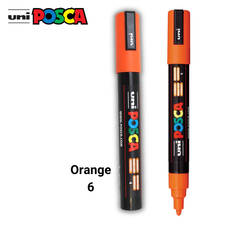 Ακρυλικός Μαρκαδόρος Σχεδίου POSCA PC-5M, Orange, Πορτοκαλί