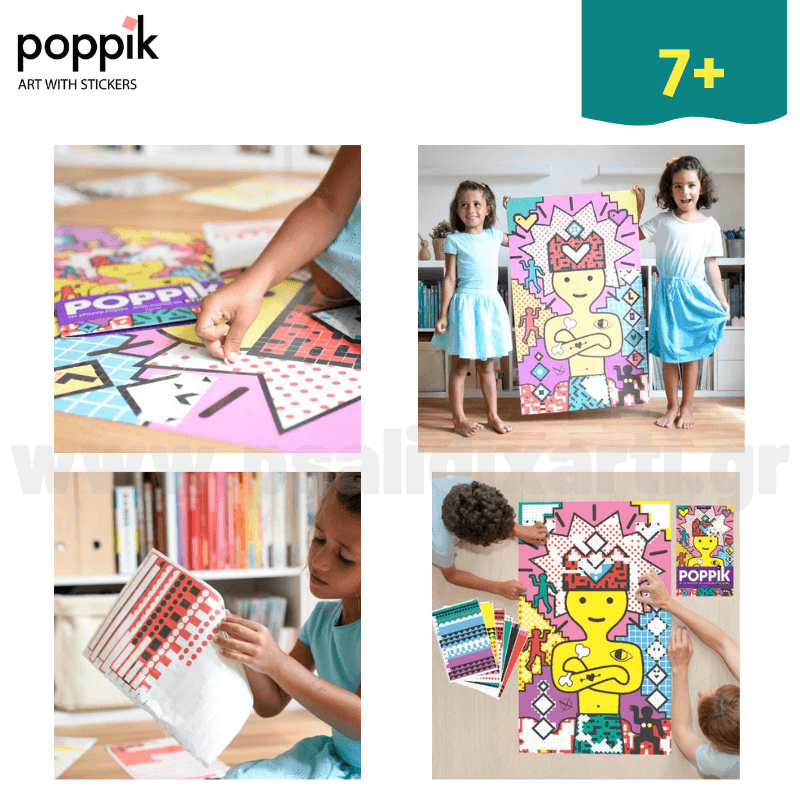 Κολάζ / Μωσαϊκό με Αυτοκόλλητα σε μεγάλη Αφίσα "Pop Art"- Poppik