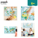 Κολάζ / Μωσαίκό με Αυτοκόλλητα σε μεγάλη Αφίσα "World Map"- Poppik Σετ Δημιουργίας Psalidixarti.gr