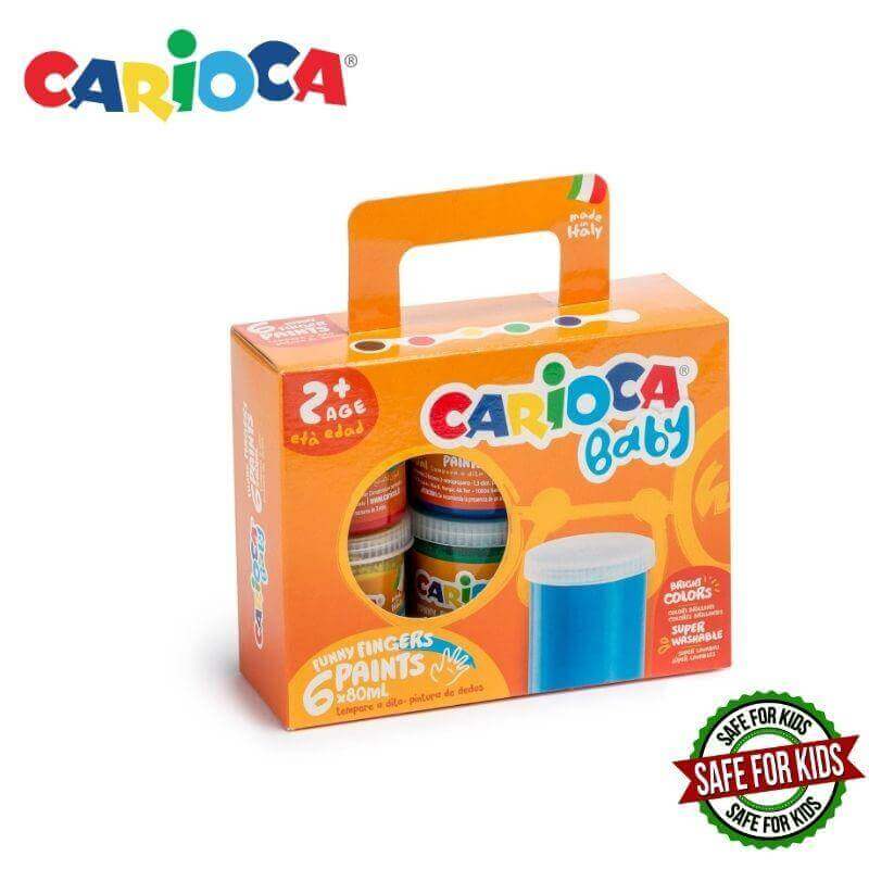 Δακτυλοχρώματα Carioca Baby, 6 Χρώματα των 80ml Δακτυλοχρώματα Psalidixarti.gr