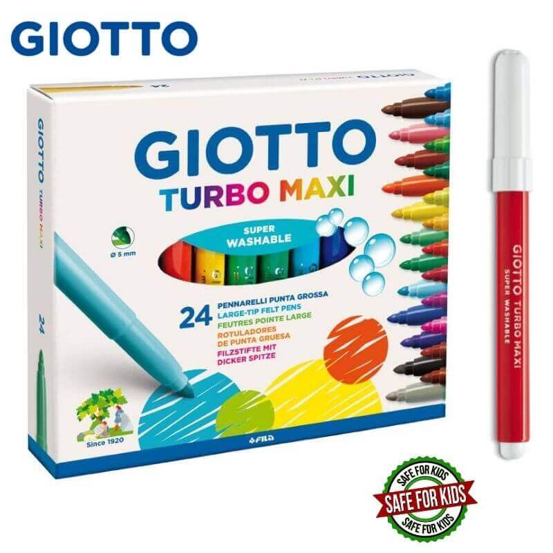 Μαρκαδόροι Ζωγραφικής Χοντροί Turbo Maxi 24 Χρώματα  - GIOTTO Μαρκαδόροι Ζωγραφικής Psalidixarti.gr
