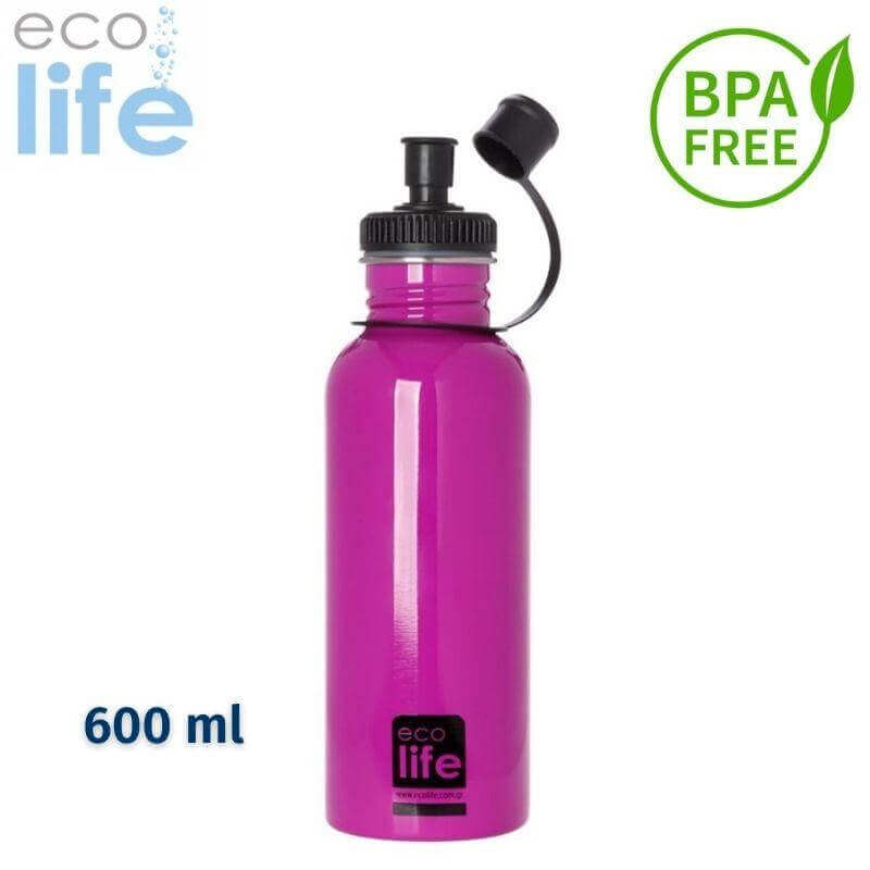 Ανοξείδωτο Παγούρι BPA FREE, 600ml "Pink" - Ecolife Ανοξείδωτο Παγούρι Psalidixarti.gr
