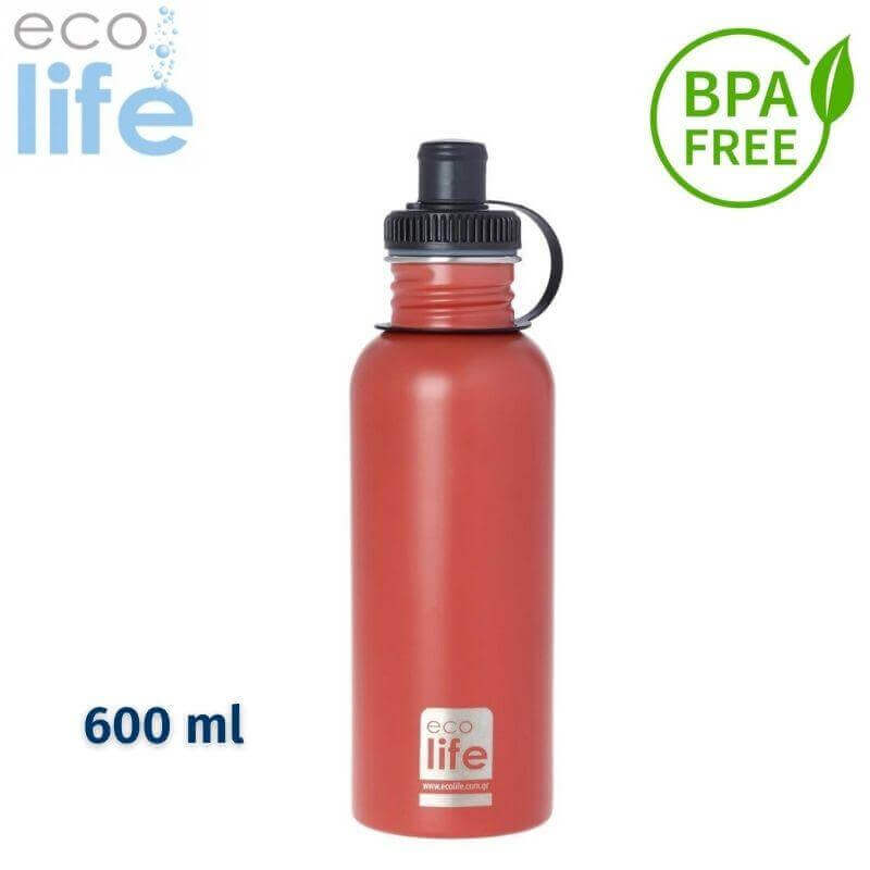 Ανοξείδωτο Παγούρι Ανοξείδωτο Παγούρι BPA FREE, 600ml "Coral" - Ecolife Psalidixarti.gr
