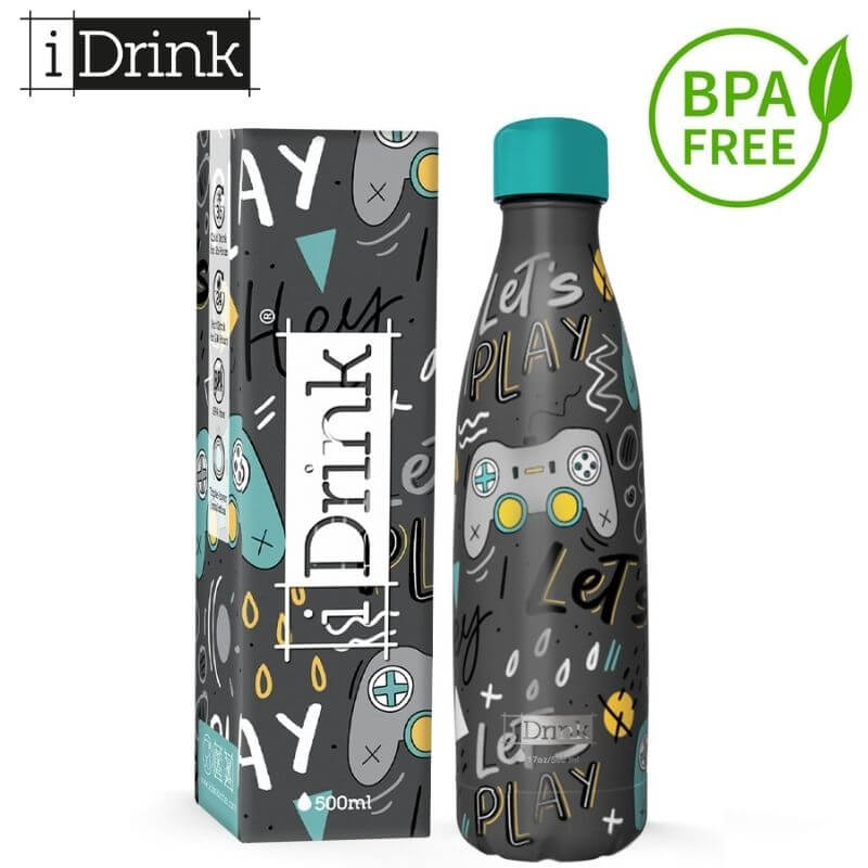 Ανοξείδωτο Παγούρι Θερμός BPA FREE, 500ml "Game" - I Drink Παγούρι Psalidixarti.gr