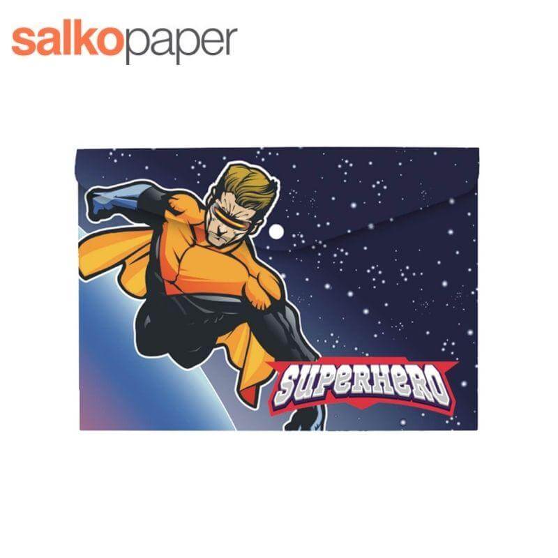 Φάκελος Με Κουμπί Πλαστικός "Hero" Α4 , 33.4 x 23.7 - Salko Paper Σχολικός Φάκελος Psalidixarti.gr